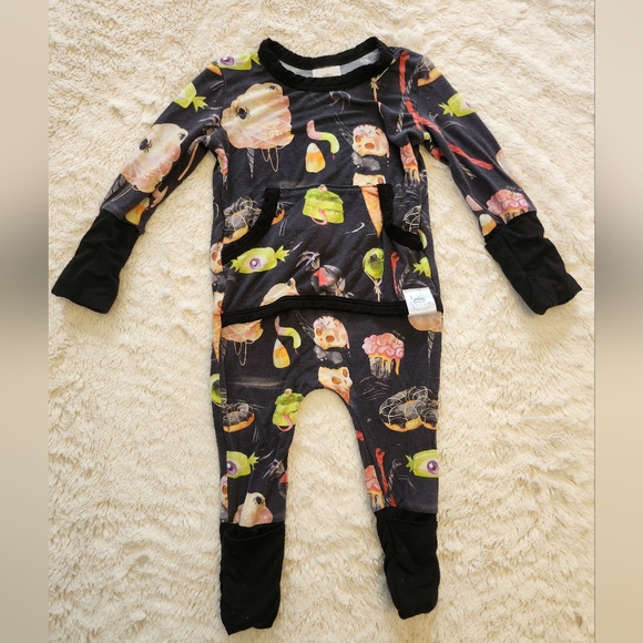 Ready Set Romper Front Opening Long Sleeve Romper in Eye Scream - Picture 1 of 4